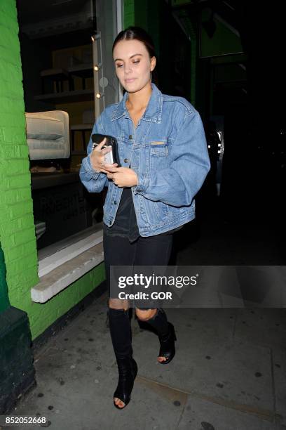 Emily Blackwell leaving Embargo nightclub Chelsea on September 22, 2017 in London, England.