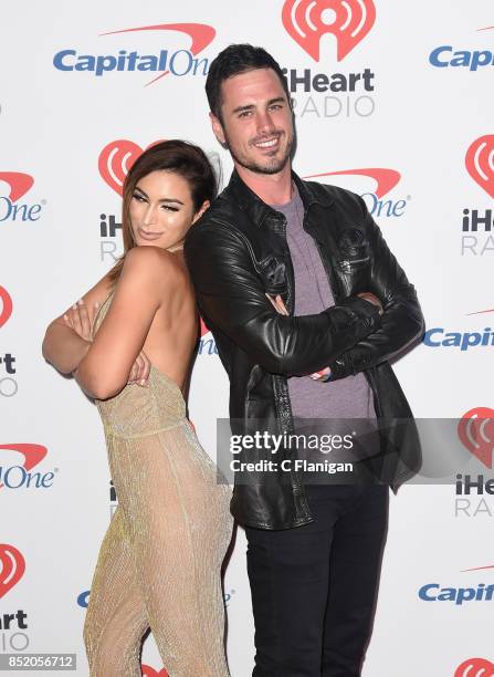 Ashley Iaconetti and Ben Higgins from the show 'The Bachelor' attend the 2017 iHeartRadio Music Festival at T-Mobile Arena on September 22, 2017 in...