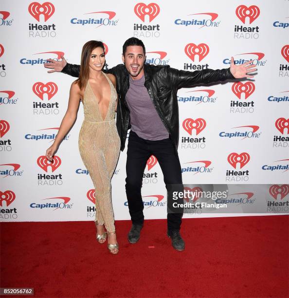 Ashley Iaconetti and Ben Higgins from the show 'The Bachelor' attend the 2017 iHeartRadio Music Festival at T-Mobile Arena on September 22, 2017 in...