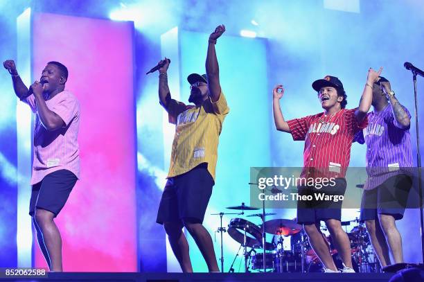 Bruno Mars performs onstage during Bruno Mars: 24K Magic World Tour at Madison Square Garden on September 22, 2017 in New York City.