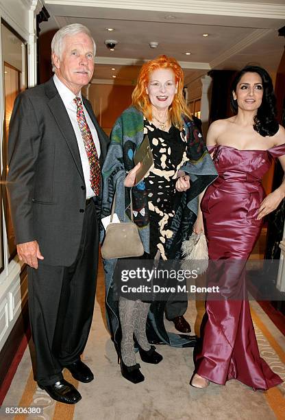 Media mogul Ted Turner, designer Vivienne Westwood and socialite Renu Mehta attend the Fortune Forum Summit cocktail party, at the Dorchester Hotel...