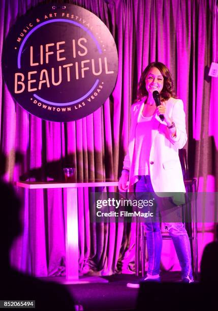 Sarah Tiana performs at the Comedy House during day 1 of the 2017 Life Is Beautiful Festival on September 22, 2017 in Las Vegas, Nevada.