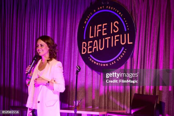 Sarah Tiana performs at the Comedy House during day 1 of the 2017 Life Is Beautiful Festival on September 22, 2017 in Las Vegas, Nevada.