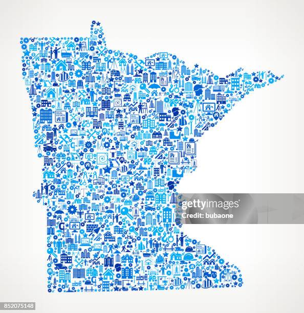 minnesota construction industry vector icon pattern - construction worker tablet stock illustrations