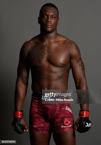 Ovince Saint Preux poses for a portrait backstage during the UFC Fight Night event inside the Saitama Super Arena on September 22, 2017 in Saitama,...