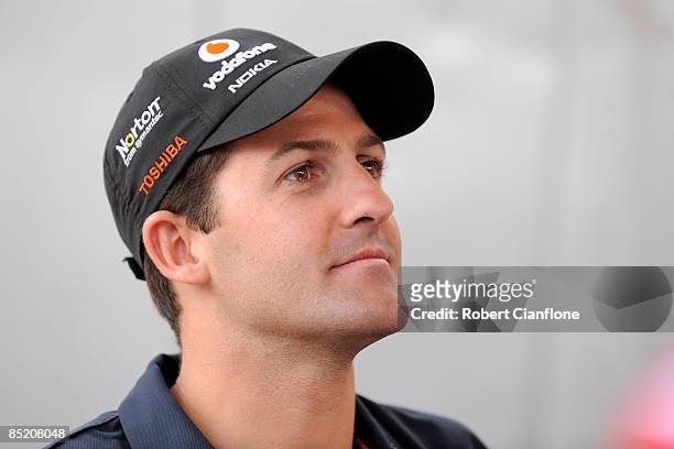 Jamie Whincup of Triple Eight Racing looks on at the V8 Supercars 2009 Season Launch at Federation Square on March 4, 2009 in Melbourne, Australia.