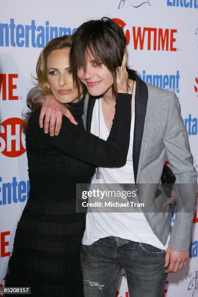 Marlee Matlin and Katherine Moennig arrive to "The L Word" final season farewell party held at Cafe La Boheme on March 3, 2009 in West Hollywood,...