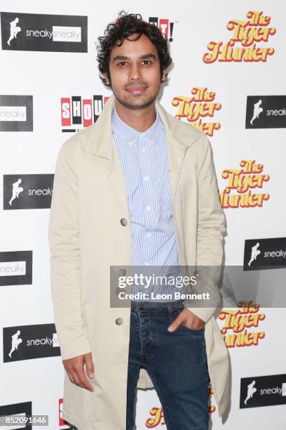 Actor Kunal Nayyar attends the Premiere Of "The Tiger Hunter" at Laemmle Monica Film Center on September 22, 2017 in Santa Monica, California.