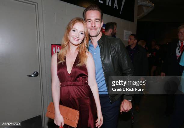 Kimberly Brook and James Van Der Beek attend the 2017 iHeartRadio Music Festival at T-Mobile Arena on September 22, 2017 in Las Vegas, Nevada.