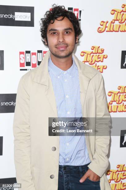 Actor Kunal Nayyar attends the Premiere Of "The Tiger Hunter" at Laemmle Monica Film Center on September 22, 2017 in Santa Monica, California.