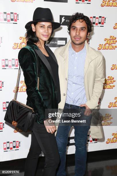 Model Neha Kapur and husband actor Kunal Nayyar attends the Premiere Of "The Tiger Hunter" at Laemmle Monica Film Center on September 22, 2017 in...