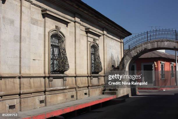 Architecture of the historic quarter on December 12, 2008 in Quetzaltenango, Guatemala. Quetzaltenango is Guatemala's second largest city and is...