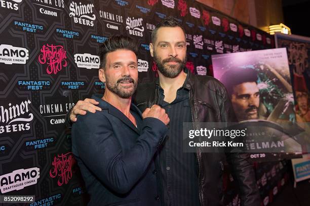 Actor Frank Grillo and director Jeremy Rush at the Netflix Films Wheelman Premier at Fantastic Fest at the Alamo Drafthouse on September 22, 2017 in...