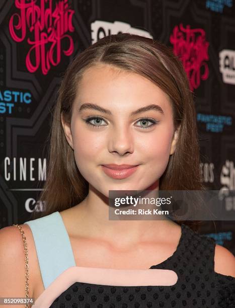 Actress Caitlin Carmichael at the Netflix Films Wheelman Premier at Fantastic Fest at the Alamo Drafthouse on September 22, 2017 in Austin, Texas.