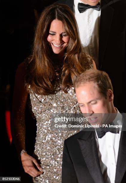 The Duke and Duchess of Cambridge depart after attending the inaugural Tusk Conservation Awards at the Royal Society, London.