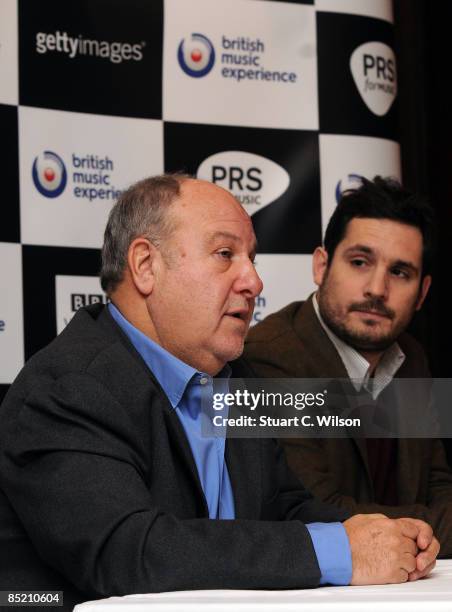 Harvey Goldsmith and Paul Lilly attend a press conference to launch the British Music Experience Exhibition at the O2 Arena on March 04, 2009 in...