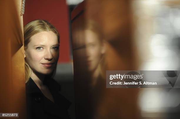 Actress Anna Torv at a portrait sesion on the set of her show Fringe at Silvercup East Studios in Queens, NY.