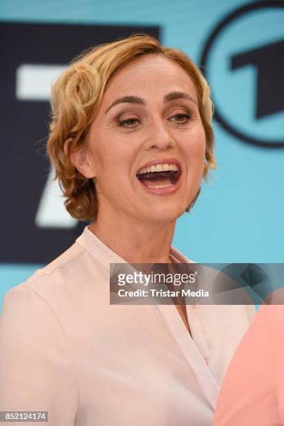 Caren Miosga during the 'Bundestagswahl' TV Show Photo Call on September 22, 2017 in Berlin, Germany.