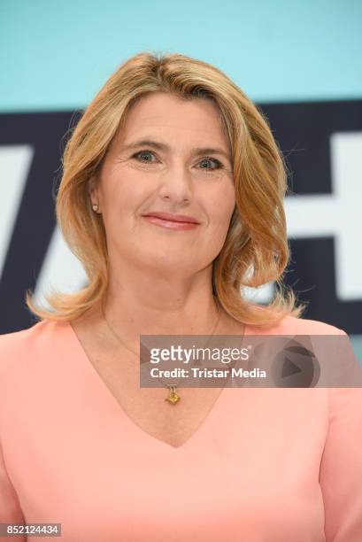 Tina Hassel during the 'Bundestagswahl' TV Show Photo Call on September 22, 2017 in Berlin, Germany.
