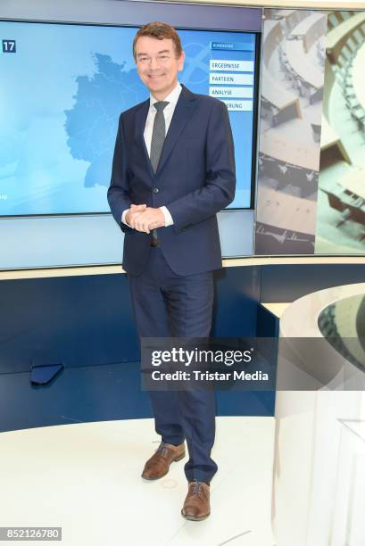 Joerg Schoenenborn during the 'Bundestagswahl' TV Show Photo Call on September 22, 2017 in Berlin, Germany.