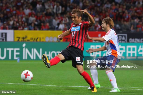 Junichi Inamoto of Consadole Sapporo in action during the J.League J1 match between Consadole Sapporo and Albirex Niigata at Sapporo Dome on...