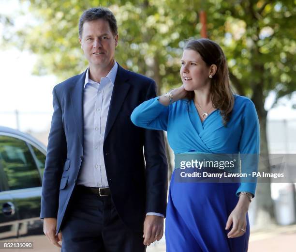 Liberal Democrats leader Nick Clegg and MP Jo Swinson arrives at the Liberal Democrats' autumn conference at The Clyde Auditorium in Glasgow,...