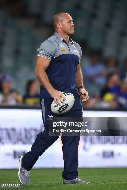 Matthew Scott of the Cowboys looks on before the NRL Preliminary Final match between the Sydney Roosters and the North Queensland Cowboys at Allianz...