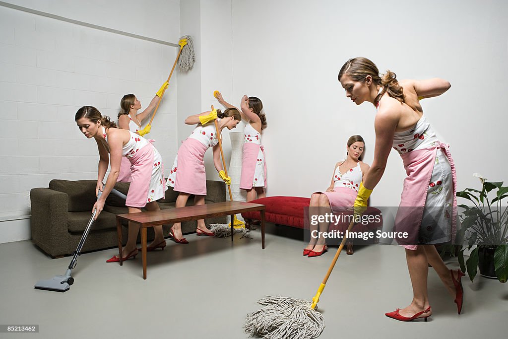 Woman cleaning