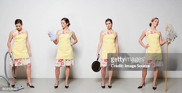 housewife - multiple images of the same person stock pictures, royalty-free photos & images