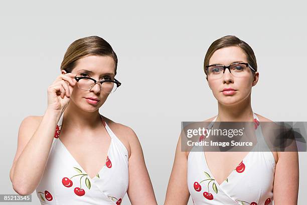 woman wearing glasses - multiple images of the same woman stock pictures, royalty-free photos & images