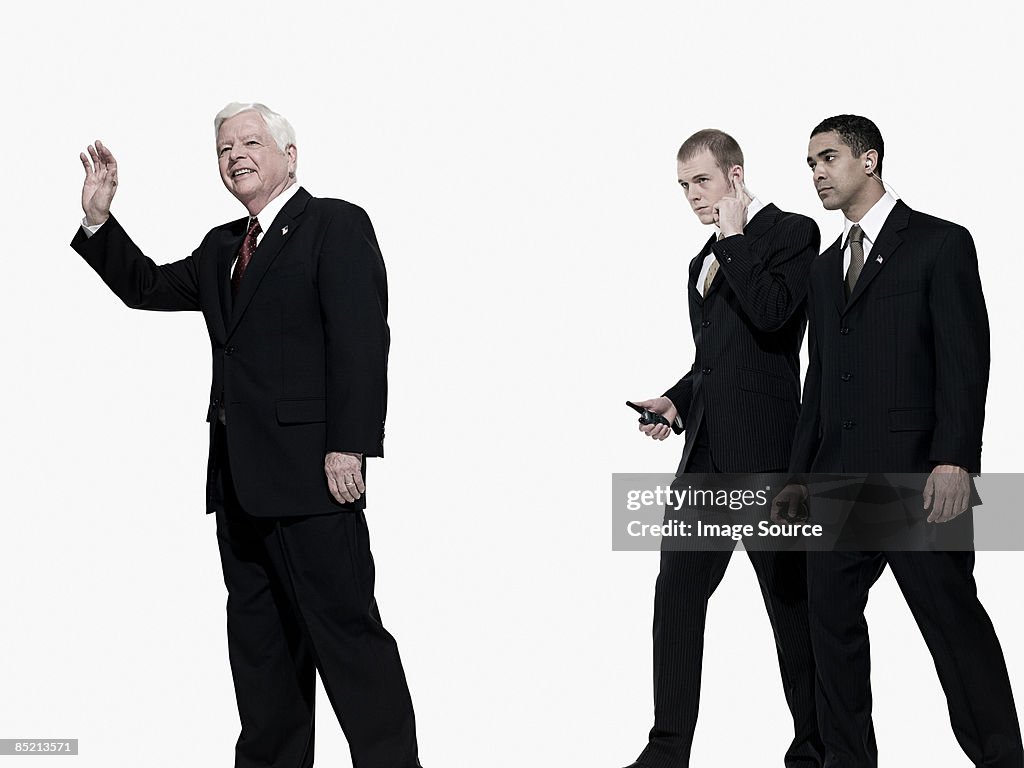 Politician and bodyguards