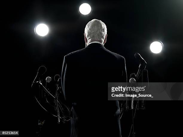 rear view of politician - political rally stock pictures, royalty-free photos & images