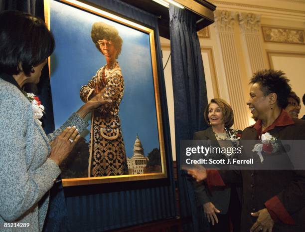 March 03: Rep. Carolyn Cheeks Kilpatrick, D-Mich., House Speaker Nancy Pelosi, D-Calif., and Congressional Black Caucus Chairwoman Barbara Lee,...