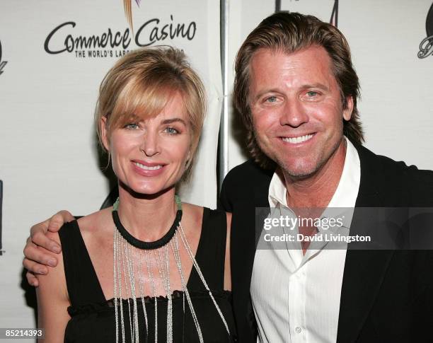 Actors Eileen Davidson and Vincent Van Patten attend the 7th annual Celebrity World Poker Tournament at the Commerce Casino on February 28, 2009 in...