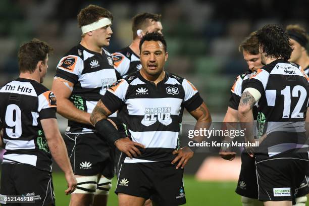 Ash Dixon of Hawke's Bay during the round six Mitre 10 Cup match between Hawke's Bay and Taranaki at McLean Park on September 23, 2017 in Napier, New...