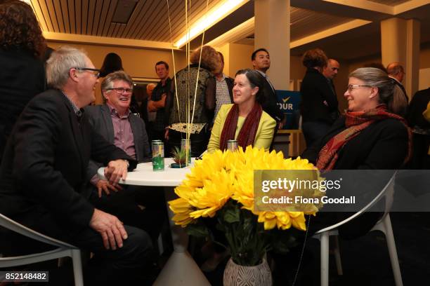 Supporters wait for leader David Seymour to arrive at the Royal New Zealand Yacht Squadron on September 23, 2017 in Auckland, New Zealand. Voters...