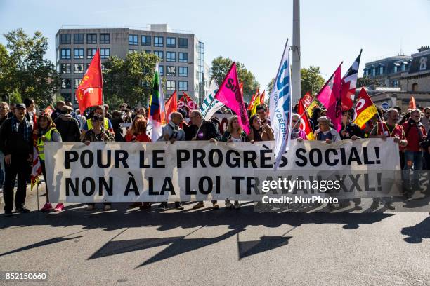 Demonstration against labour reform in Lyon, France, on September 21, 2017.