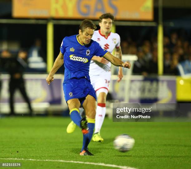 Wimbledon's Paul Robinson during Sky Bet League One match between AFC Wimbledon and MK Dons at Kingsmeadow Stadium, London, England on 22 Sept 2017.