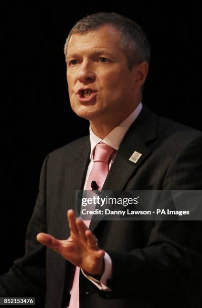 Leader of the Scottish Liberal Democrats Willie Rennie addresses the Liberal Democrats' autumn conference at The Clyde Auditorium in Glasgow,...