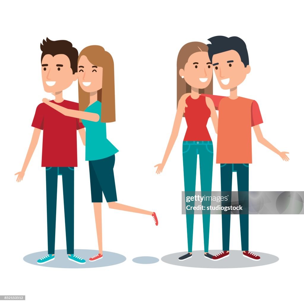 Estilo De Dibujos Animados De Dos Parejas De Jóvenes Juntos Ilustración de stock - Getty Images Estilo De Dibujos Animados De Dos Parejas De Jóvenes Juntos Ilustración de stock - Getty Images