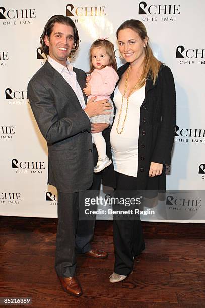 Donald Trump Jr., Kai Madison Trump and Vanessa Trump attend the unveiling of Royal Chie's "Mosaique de Chie - Eco Harmony" Luxury Fur Collection at...