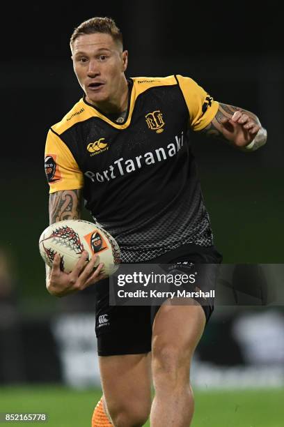 Declan O'Donnell of Taranaki in action during the round six Mitre 10 Cup match between Hawke's Bay and Taranaki at McLean Park on September 23, 2017...