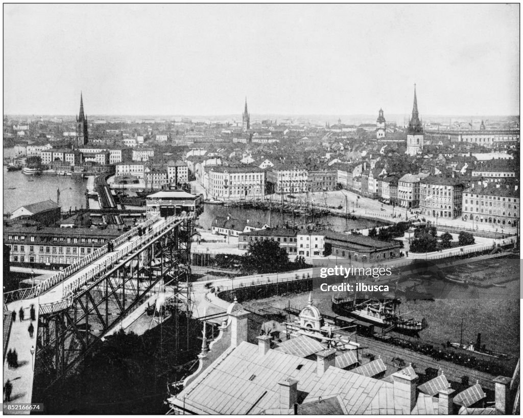 Antique photo des sites célèbres du monde : Stockholm, Suède