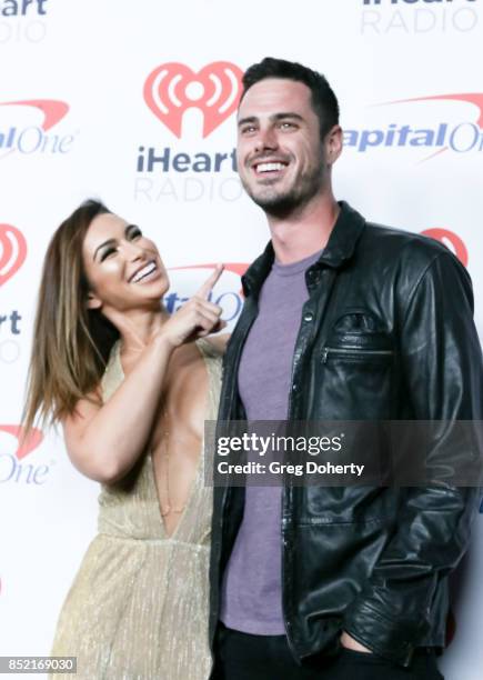 Ashley Iaconetti and Ben Higgins arrive at the 2017 iHeartRadio Music Festival at T-Mobile Arena on September 22, 2017 in Las Vegas, Nevada.