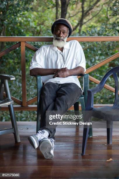 rasta man in the rainforest_8389 - tobago stock-fotos und bilder