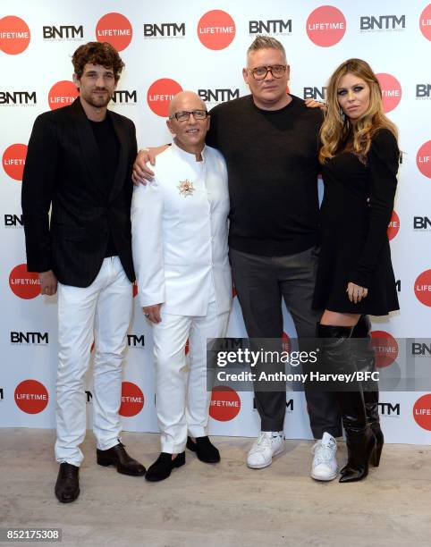 Judges Max Rogers, Giles Deacon, Abbey Clancy and Nicky Johnston attend 'Britains Next Top Model' photocall during the London Fashion Week Festival...