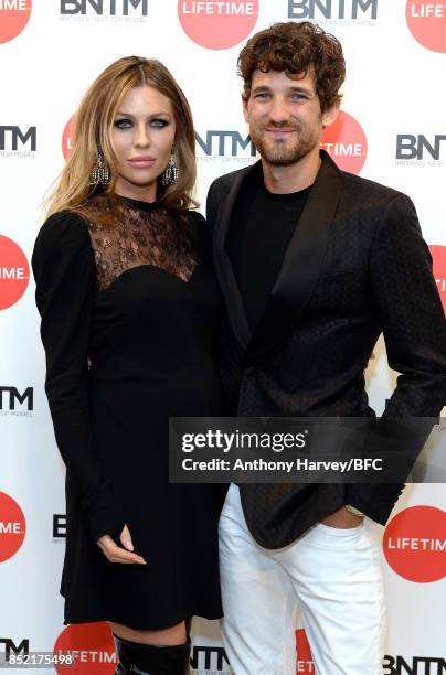 Abbey Clancy and Max Rogers attend 'Britains Next Top Model' photocall during the London Fashion Week Festival at The Store Studios on September 22,...