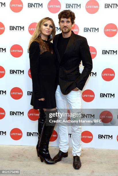 Abbey Clancy and Max Rogers attend 'Britains Next Top Model' photocall during the London Fashion Week Festival at The Store Studios on September 22,...