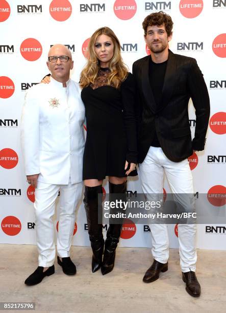 Judges Nicky Johnston, Abbey Clancy and Max Rogers attend 'Britains Next Top Model' photocall during the London Fashion Week Festival at The Store...