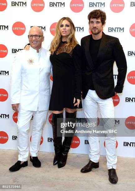 Judges Nicky Johnston, Abbey Clancy and Max Rogers attend 'Britains Next Top Model' photocall during the London Fashion Week Festival at The Store...